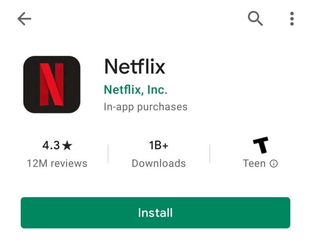 Netflix Google Play Store