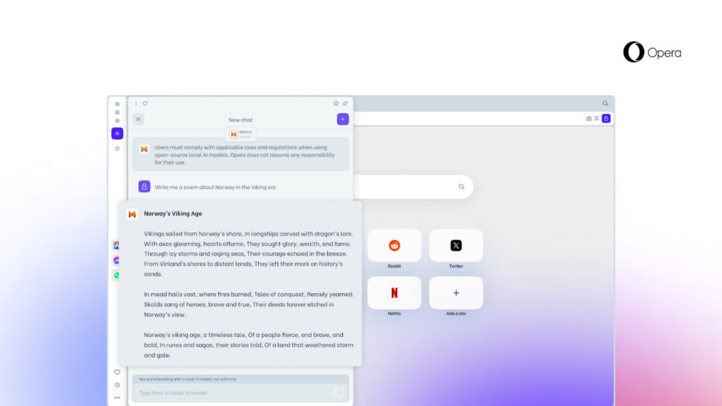 Opera, Yüksek Lisans ve Yapay Zeka Sohbet Robotlarına Yerel Erişim Sunmaya Başladı!